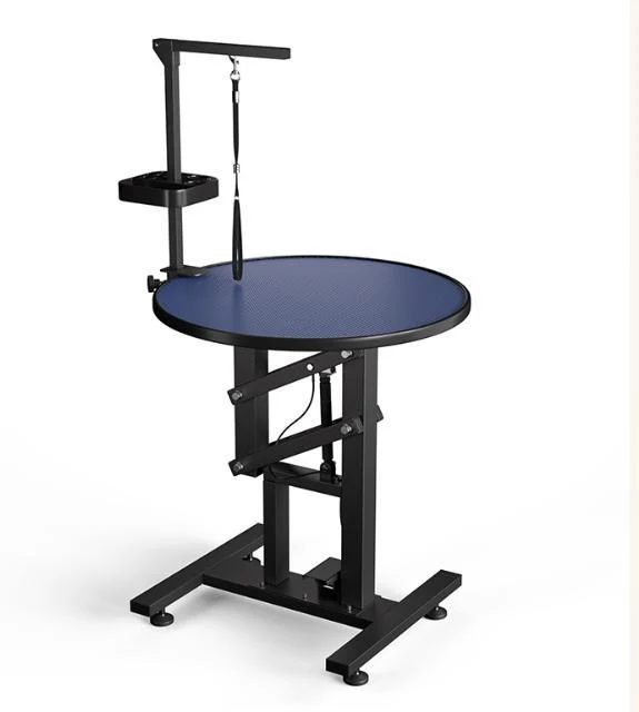 Round pneumatic grooming table