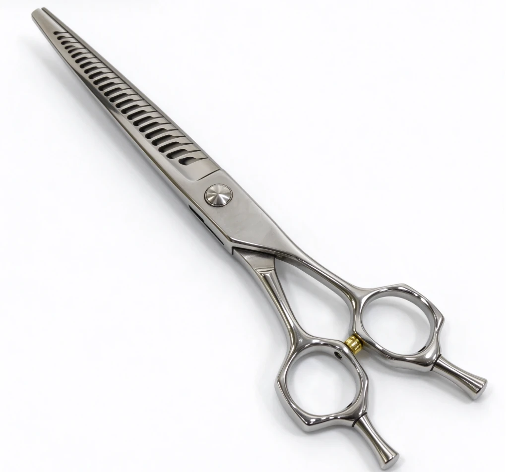 7-inch 440C 2-in-1 Reversible Curved Magic Chunker Shears — product photo