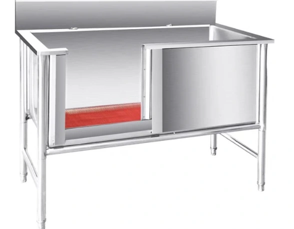 Door-access pet grooming bath tub shown in the supplied Mintor product catalog